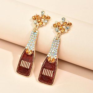 5/$35 BUNDLE DEAL Dark Red Champagne Bottle Earrings